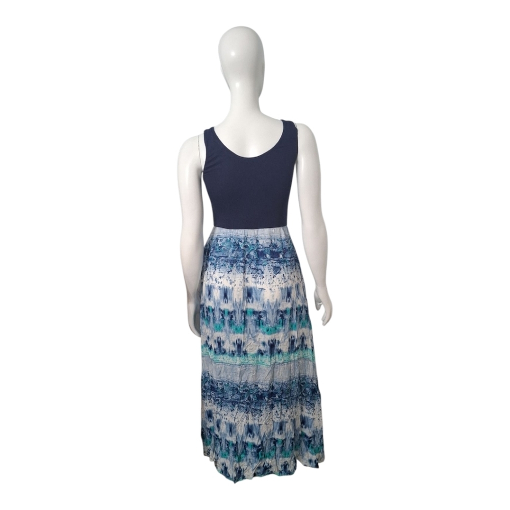 Athleta Mix & Mingle Maxi dress Blue Batik print size M - Picture 4 of 10